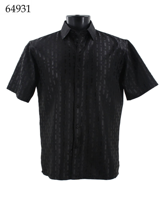 Bassiri Tone-on-Tone Short Sleeve Shirts 64931