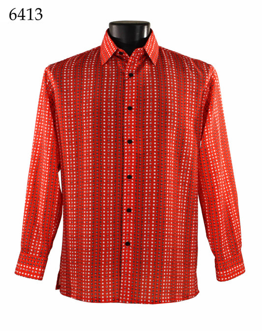 Bassiri Long Sleeve Button Down Casual Printed Shirts 6413