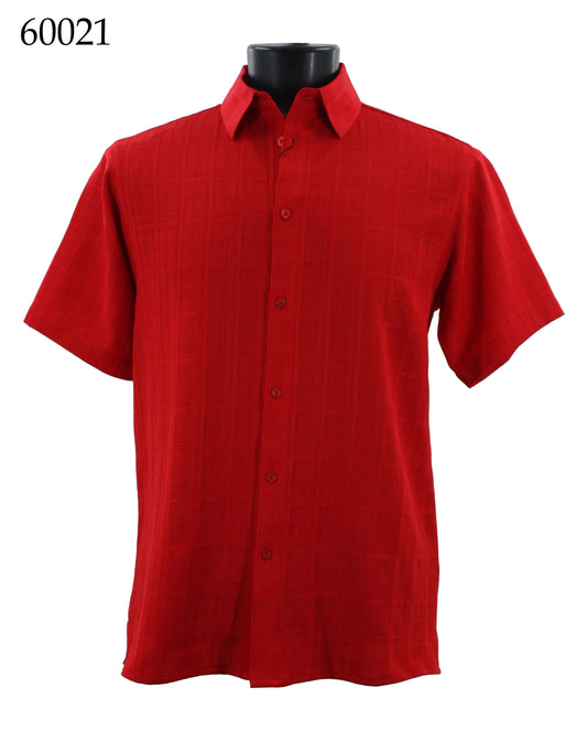 Bassiri Tone-on-Tone Short Sleeve Shirts 60021