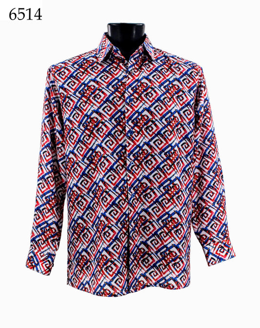 Bassiri Long Sleeve Button Down Casual Printed Shirts 6514