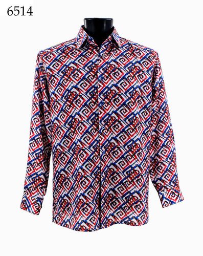 Bassiri Long Sleeve Button Down Casual Printed Shirts 6514