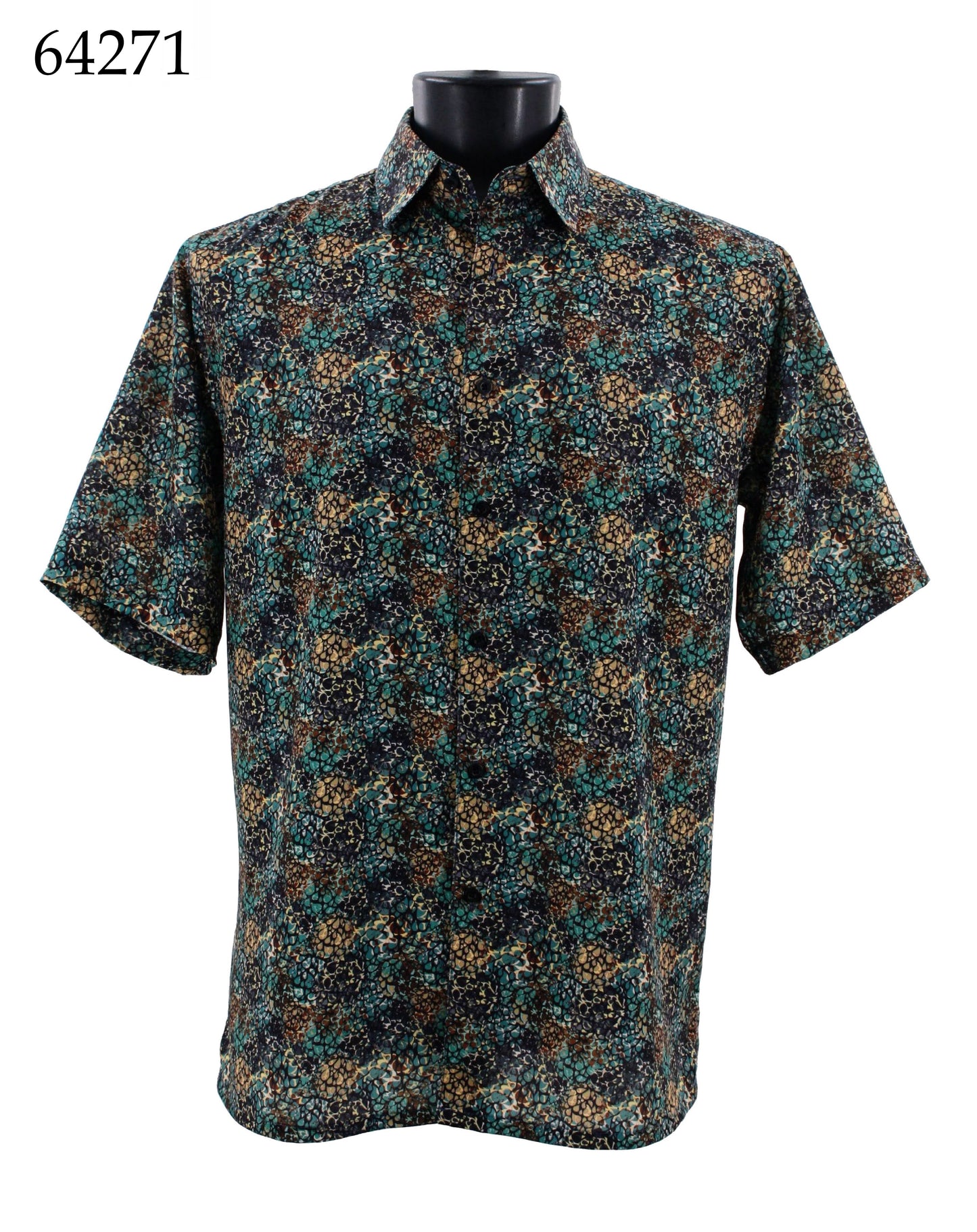 Bassiri Short Sleeve Button Down Casual Printed Shirts 64271