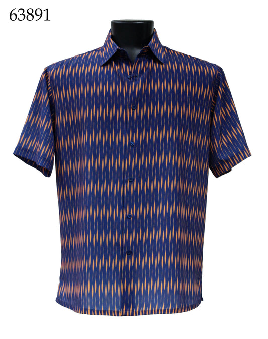 Bassiri Short Sleeve Button Down Casual Printed Shirts 63891