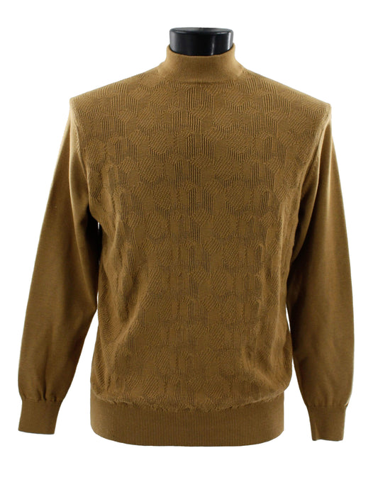 Bassiri Long Sleeve Mock Neck Sweater 638 Tan