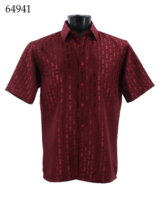 Bassiri Tone-on-Tone Short Sleeve Shirts 64941
