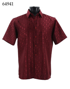 Bassiri Tone-on-Tone Short Sleeve Shirts 64941