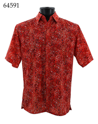 Bassiri Short Sleeve Button Down Casual Printed Shirts 64591