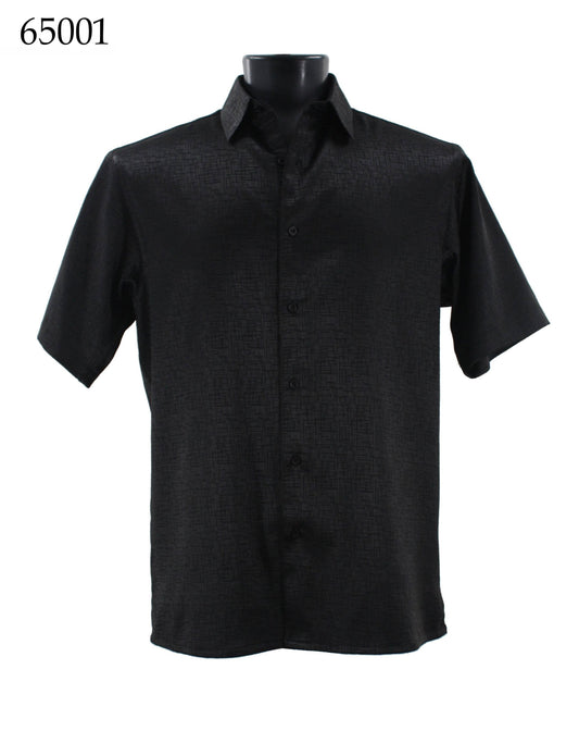 Bassiri Tone-on-Tone Short Sleeve Shirts 65001
