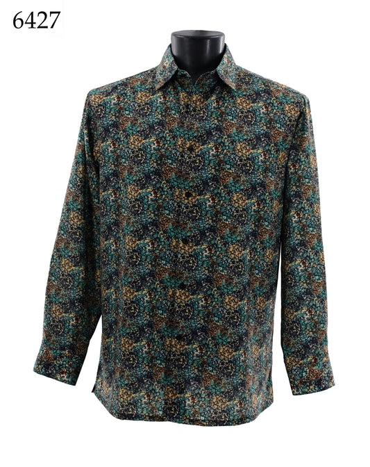 Bassiri Long Sleeve Button Down Casual Printed Shirts 6427