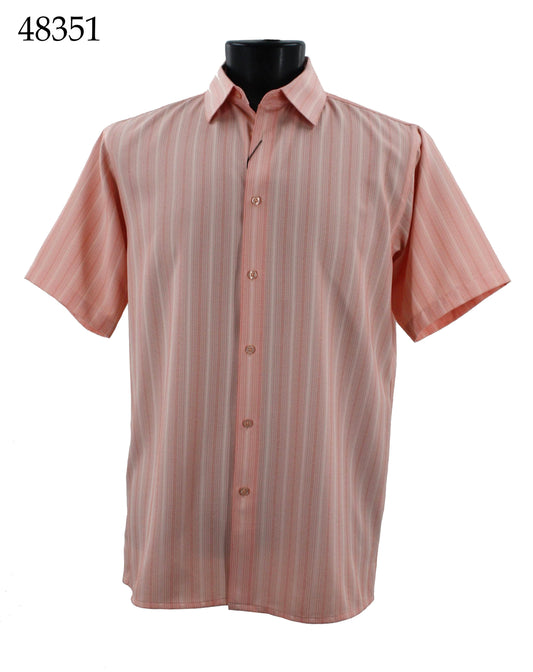 Bassiri Tone-on-Tone Short Sleeve Shirts 48351