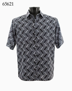 Bassiri Short Sleeve Button Down Casual Printed Shirts 65621