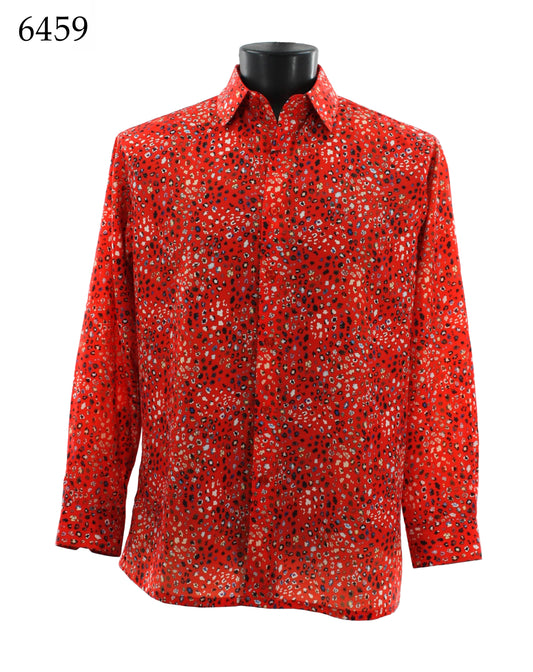 Bassiri Long Sleeve Button Down Casual Printed Shirts 6459