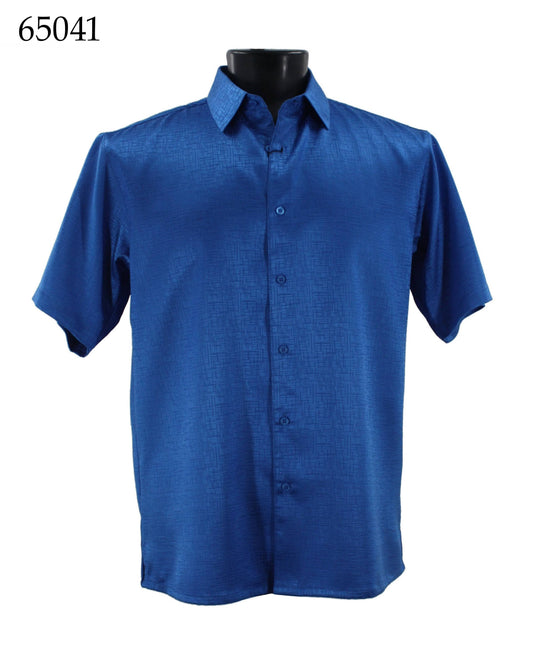 Bassiri Tone-on-Tone Short Sleeve Shirts 65041