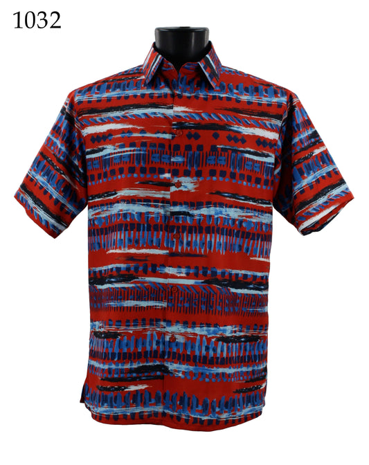 Bassiri Short Sleeve Button Down Casual Printed Shirts 1032