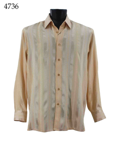 Bassiri Long Sleeve Button Down Casual Printed Shirts 4736