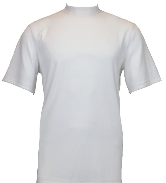 Bassiri Short Sleeve Mock Neck T-Shirt Style #218 White
