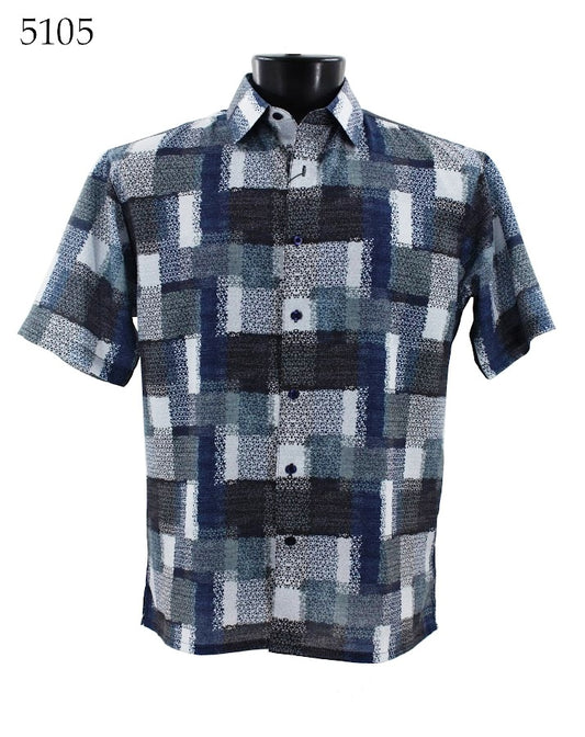 Bassiri Short Sleeve Button Down Casual Printed Shirts 5105