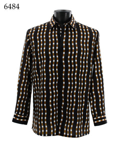 Bassiri Long Sleeve Button Down Casual Printed Shirts 6484