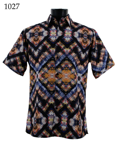 Bassiri Short Sleeve Button Down Casual Printed Shirts 1027