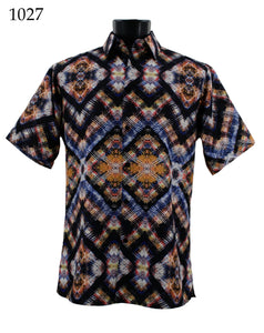 Bassiri Short Sleeve Button Down Casual Printed Shirts 1027