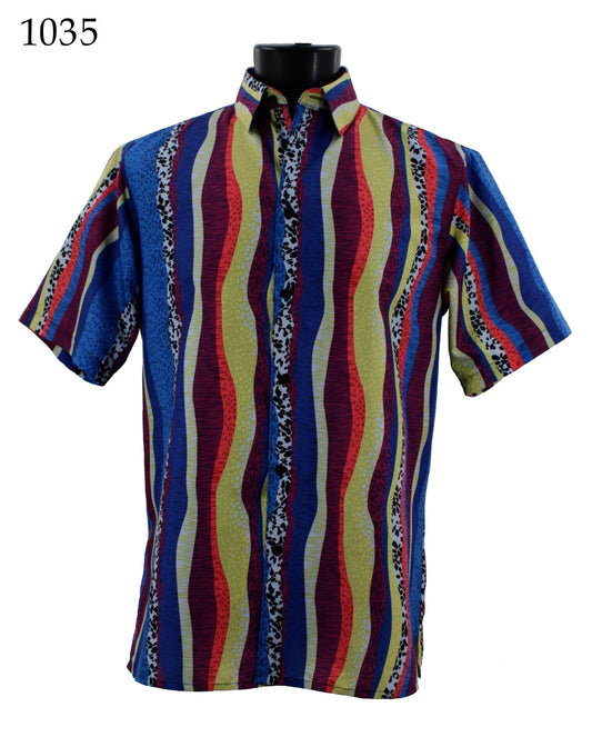Bassiri Short Sleeve Button Down Casual Printed Shirts 1035
