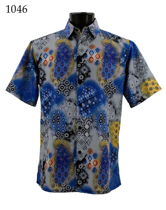 Bassiri Short Sleeve Button Down Casual Printed Shirts 1046