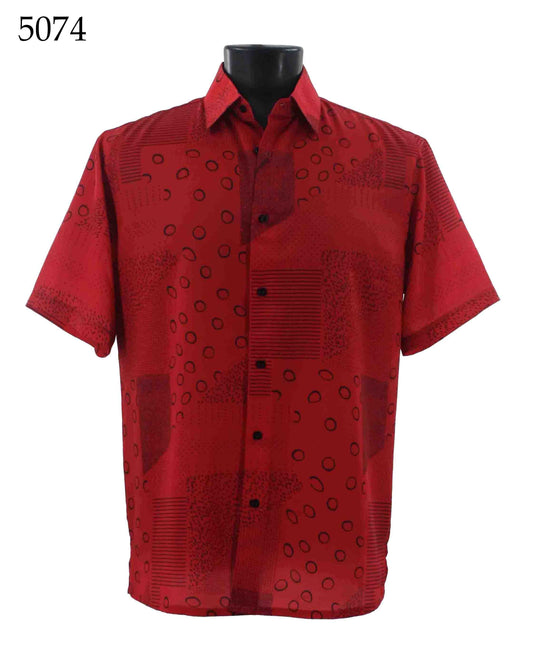 Bassiri Short Sleeve Button Down Casual Printed Shirts 5074