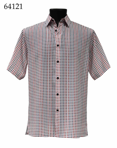 Bassiri Short Sleeve Button Down Casual Printed Shirts 64121