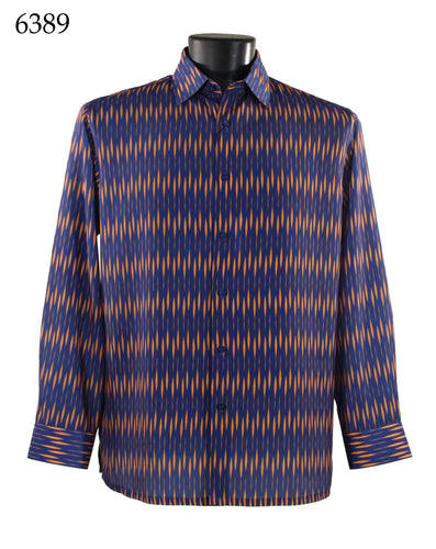 Bassiri Long Sleeve Button Down Casual Printed Shirts 6389