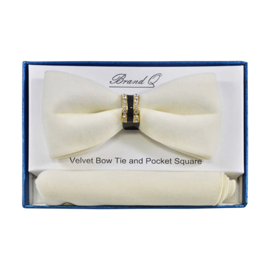 BRAND Q Embellished Velvet Bow w/ Hanky BTVR100