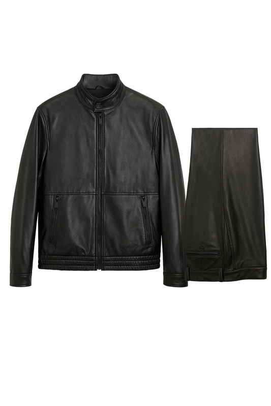 Cigar Jacket Set BRX-713 BLACK – Leather Jacket & Pant Set