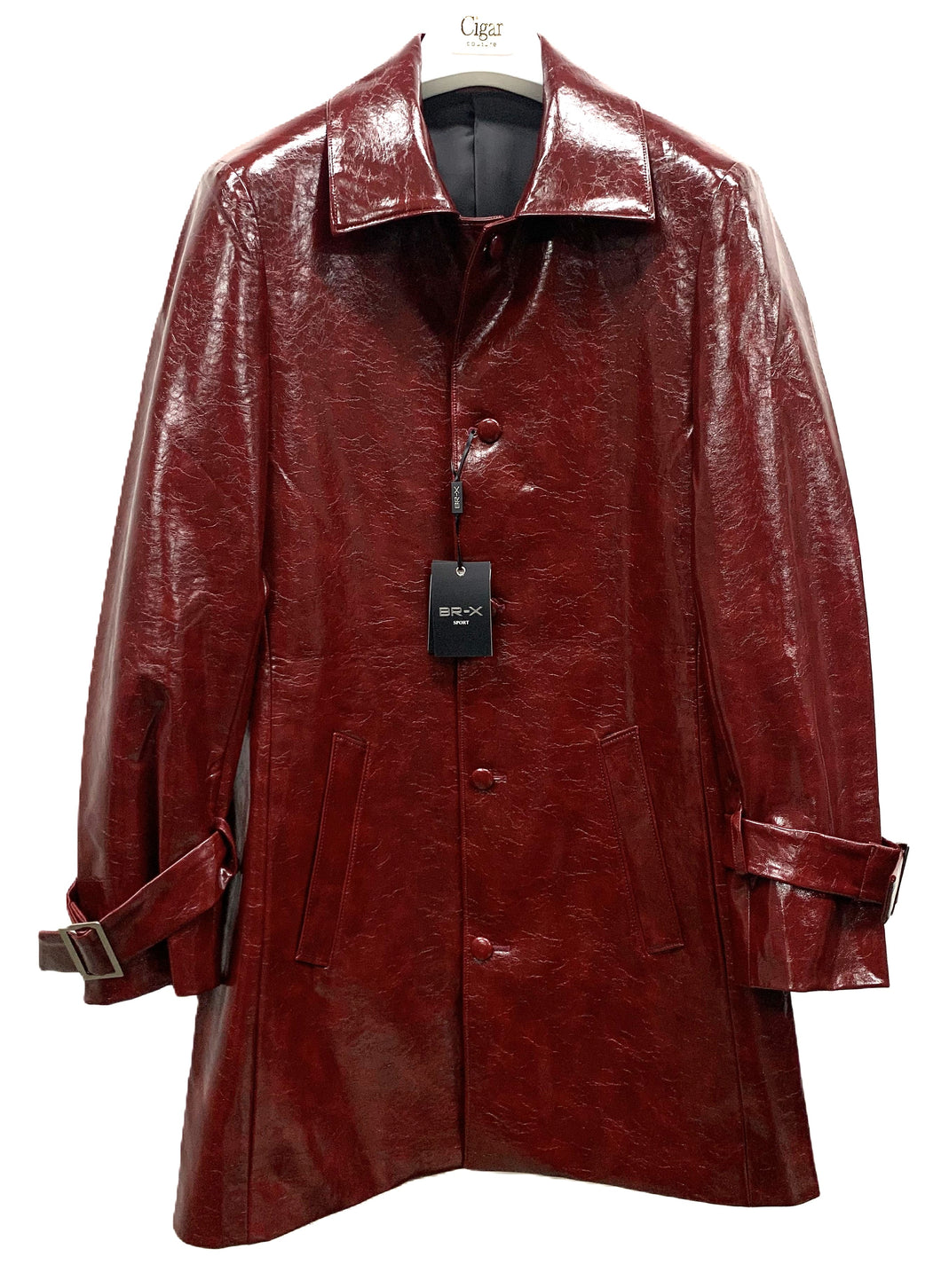 Cigar Leather Trench Coat – Style #BT-1321 Ruby
