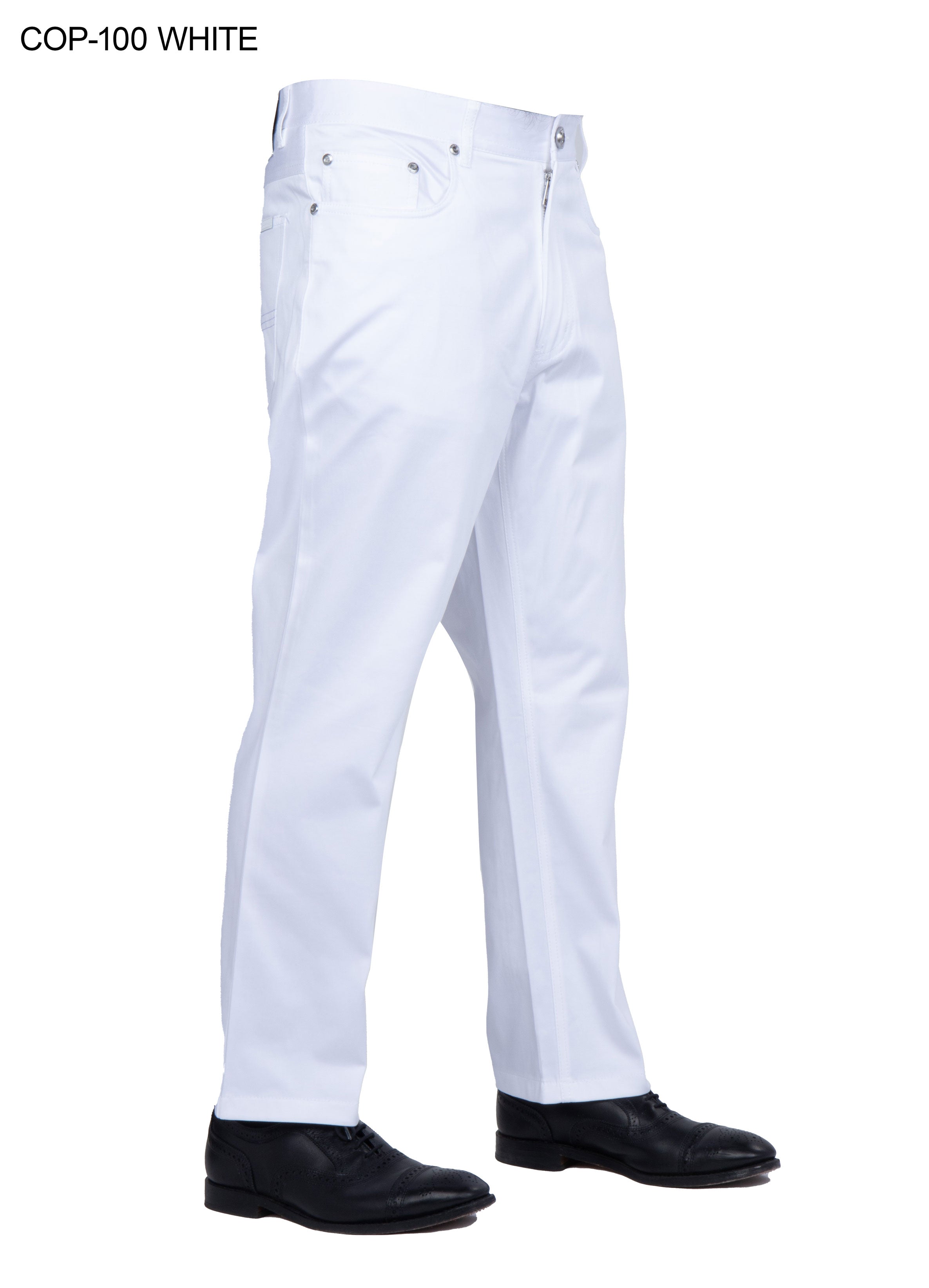 Prestige Original Men's Stretch Jeans COP-100 White – LASuitGuy