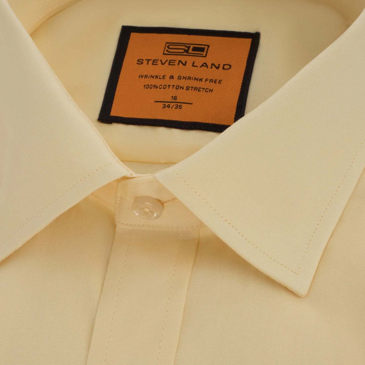 STEVEN LAND POPLIN FRENCH CUFF SHIRT 100% COTTON -  YELLOW