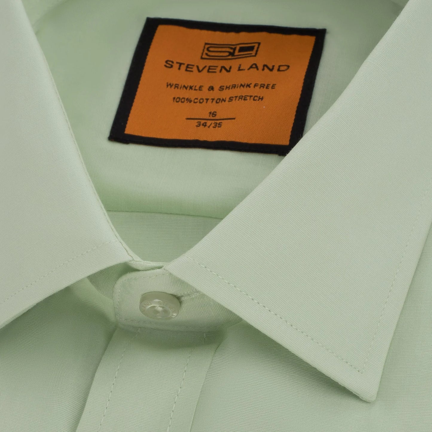 STEVEN LAND POPLIN FRENCH CUFF SHIRT 100% COTTON -  PISTACHIO