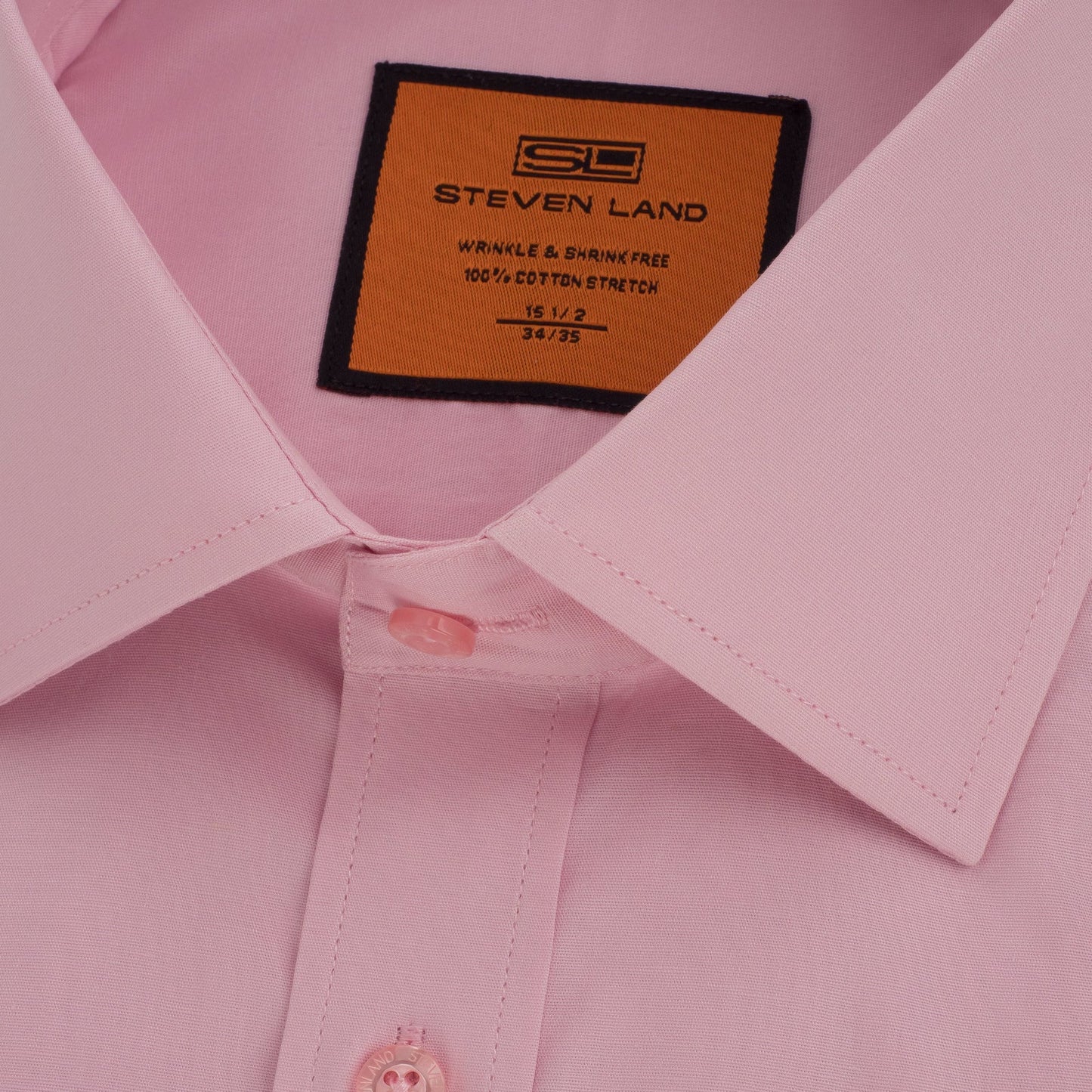 STEVEN LAND POPLIN FRENCH CUFF SHIRT 100% COTTON -  PINK