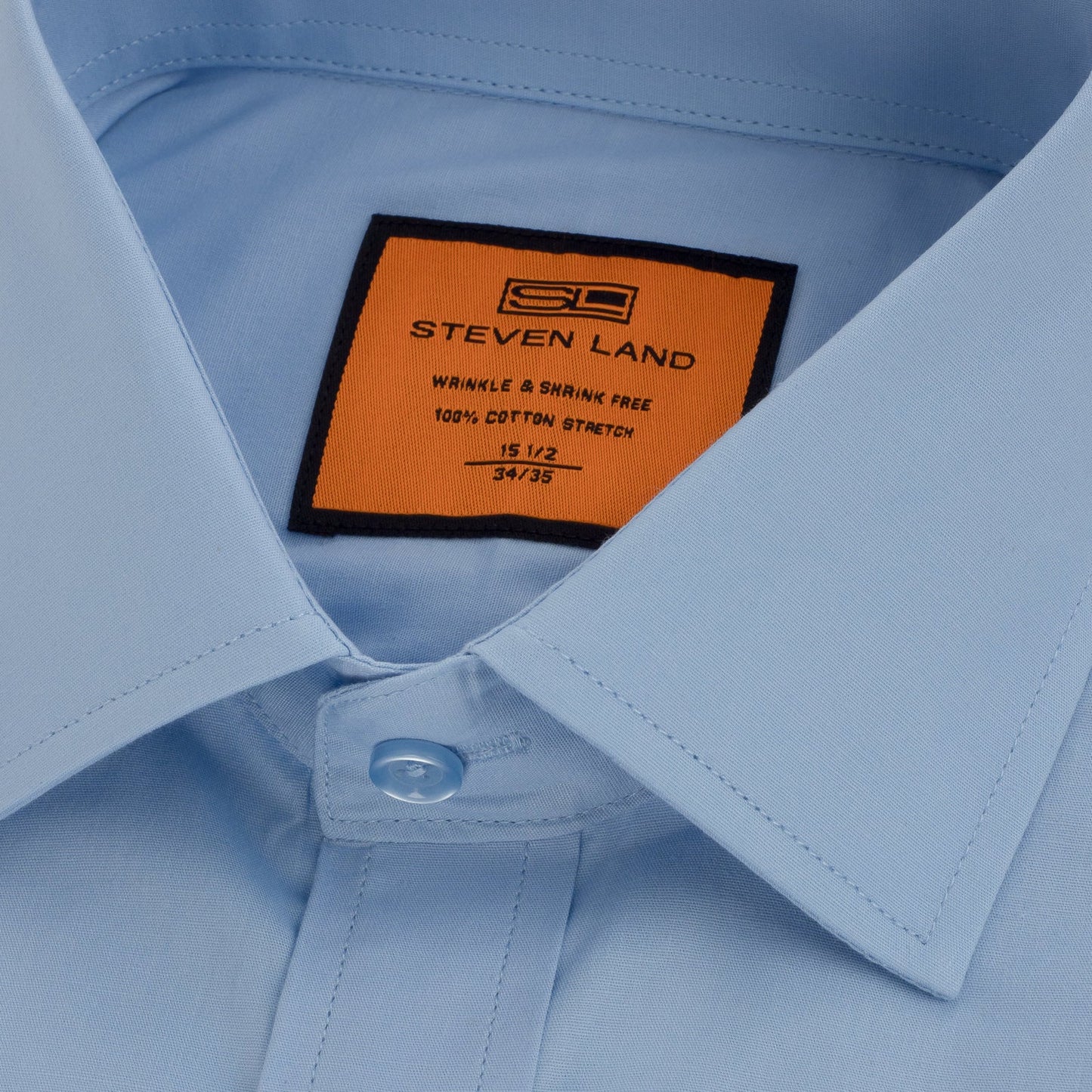 STEVEN LAND POPLIN FRENCH CUFF SHIRT 100% COTTON - LIGHT BLUE