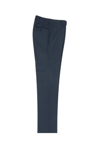 Blue Birdseye Flat Front Wool Dress Pant 2560 by Tiglio Luxe IDM7018/9