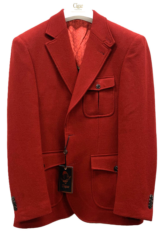 Cigar Classic Peak Lapel Blazer – Style #J-7001 RED