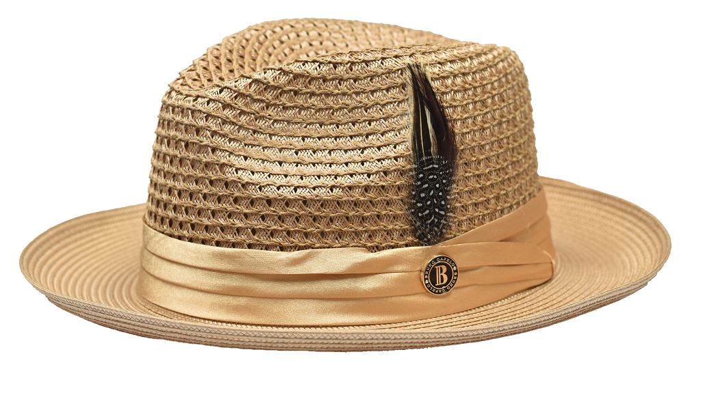 Cappello Di Paglia Giuliano Bruno Capelo JU-900 - Nero, Classico Estate, Nuovo Con Etichette