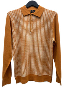 Cigar Couture 3 Button Pullover Polo Sweater - Clay