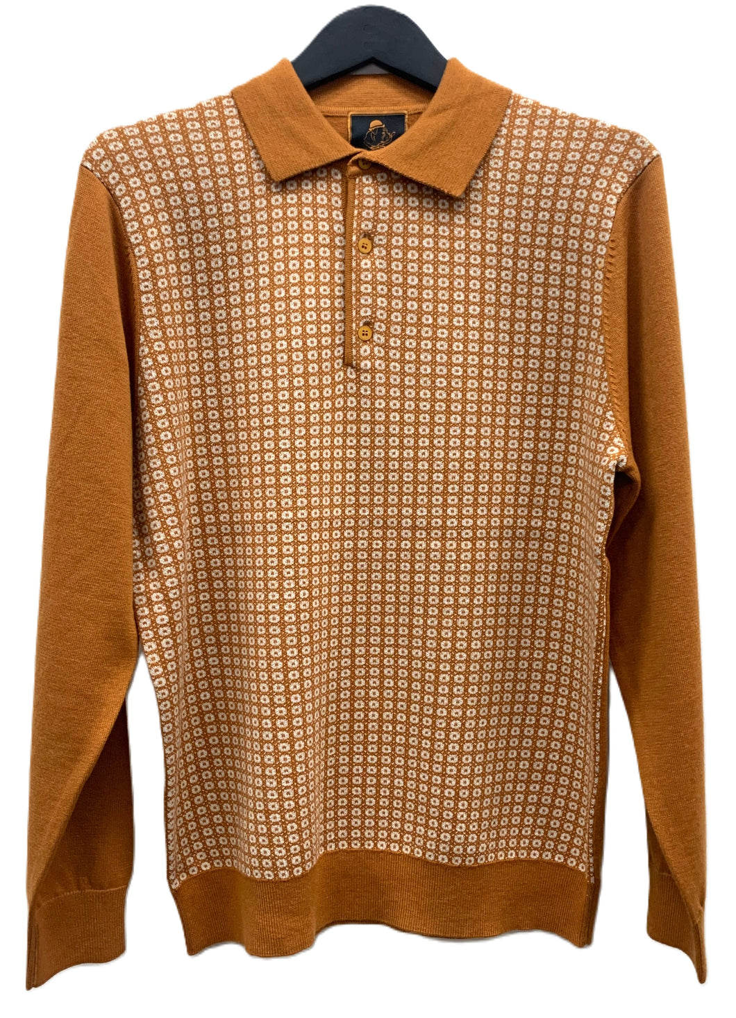 Cigar Couture 3 Button Pullover Polo Sweater - Clay