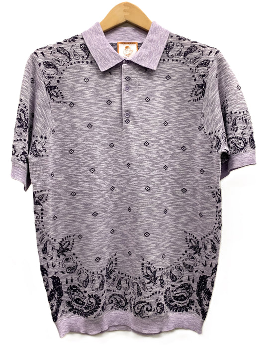 Cigar Couture Men's Polo Knit Short Sleeve Sport Shirt - PJ-1507 Lavender