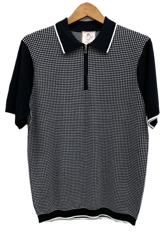 Cigar Couture Men's Polo Knit Short Sleeve Sport Shirt - PJ 1522 Black