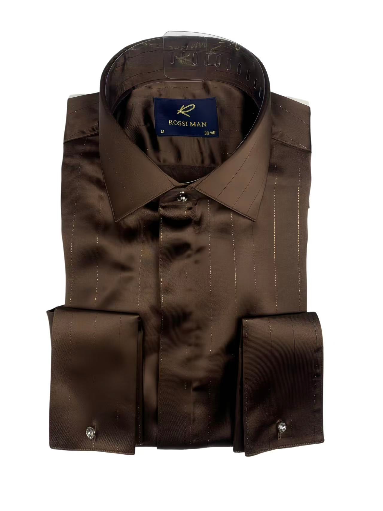 ROSSI MAN DRESS SHIRT RS11 BROWN