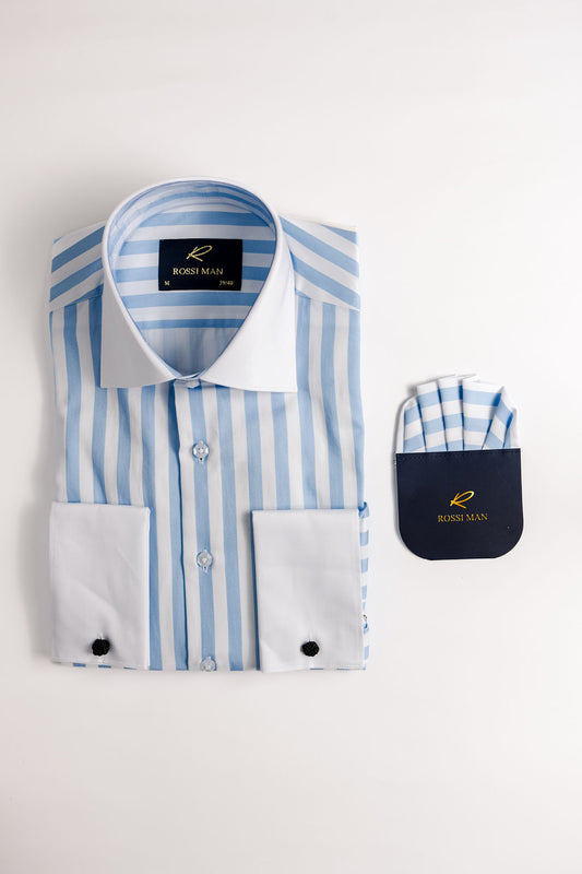 ROSSI MAN SHIRT RS1- L BLUE ST