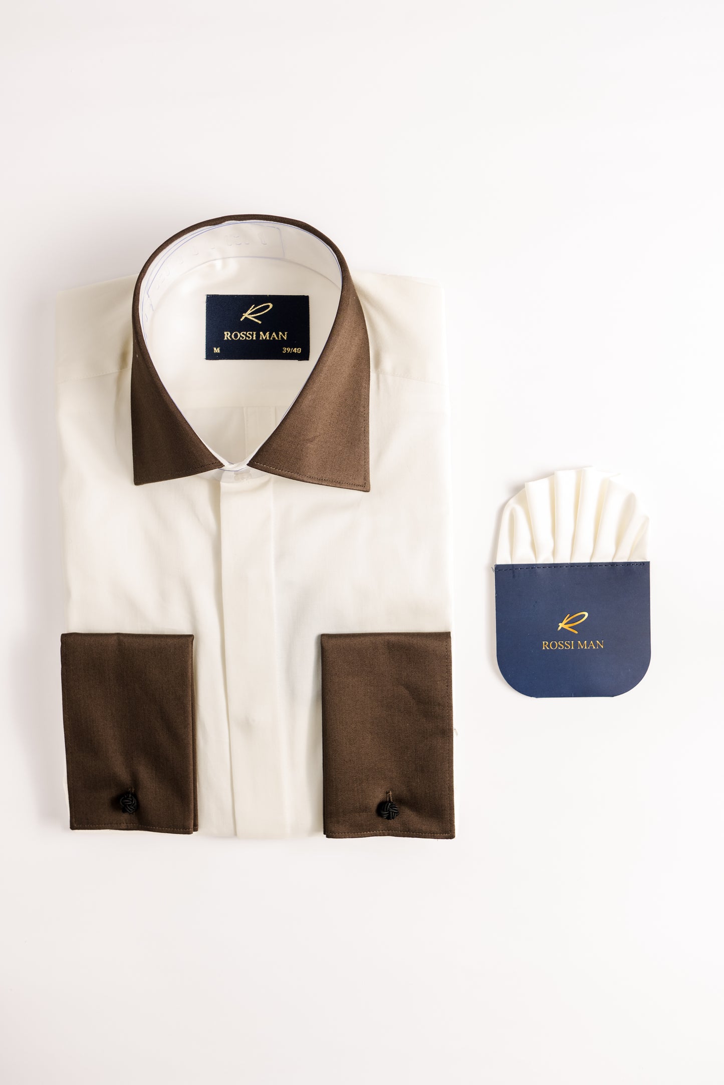 ROSSI MAN SHIRT RS2-CREAM BROWN