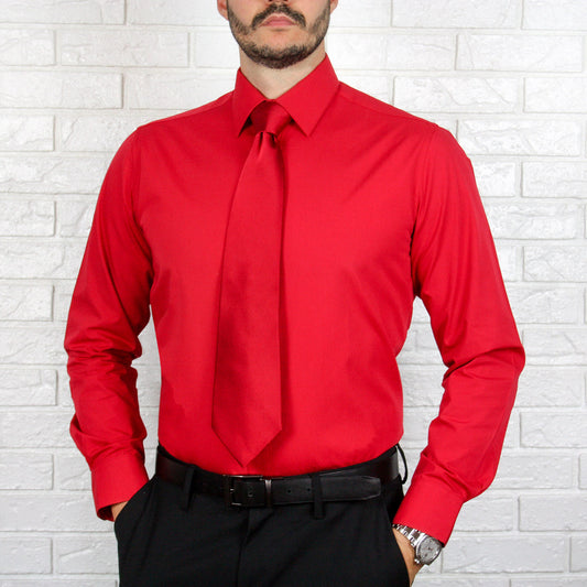 Arturo Modern Fit Long Sleeve Dress Shirt Red