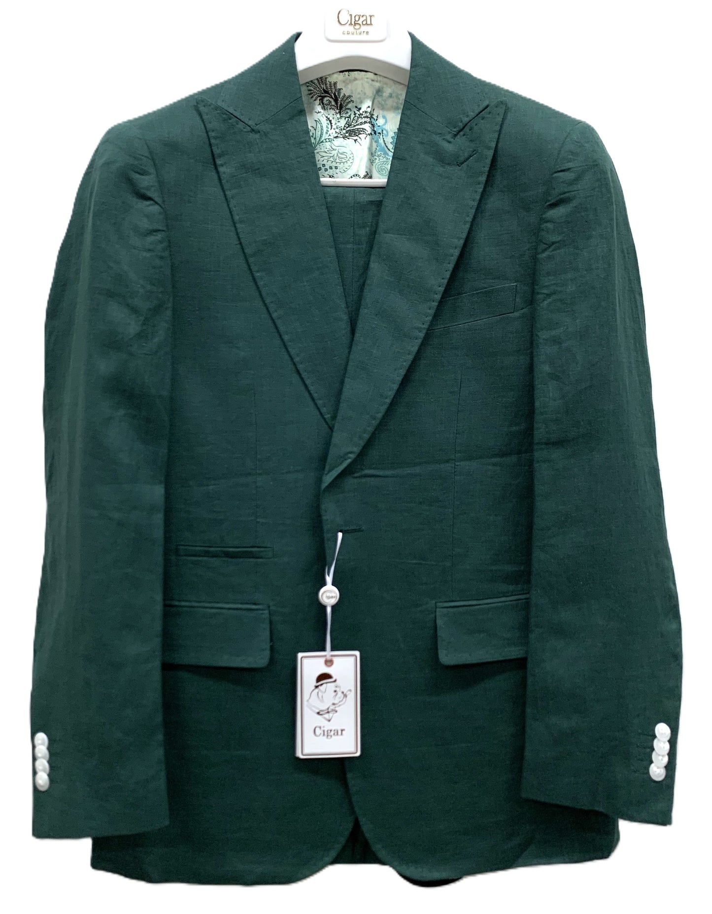Cigar Couture Linen Suit Set - ST-6089-FOREST