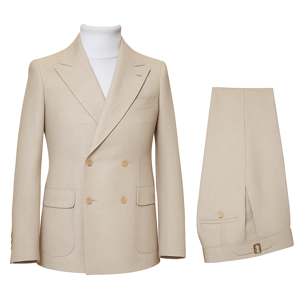 Cigar Couture Oatmeal Linen Suit Set - ST-6093-OATMEAL